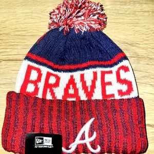Atlanta Braves Winter Pom Knit Beanie